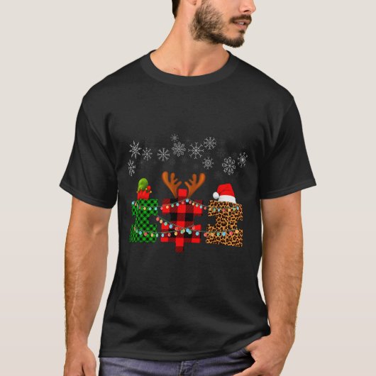 Merry Christmas And Snowflakes Autism Merry Christ T-shirt (Voorkant)
