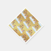 Merry Christmas and snowmen on faux gold Servet (Hoek)