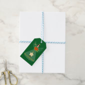Merry Christmas Angel Green Gepersonaliseerde naam Cadeaulabel (Met Touw)