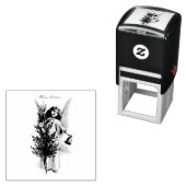  MERRY CHRISTMAS ANGEL RUBBER STAMP  ZELFINKTENDE STEMPEL (In situ)