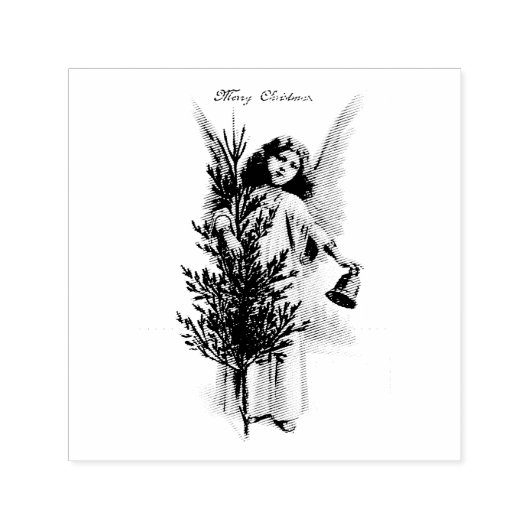  MERRY CHRISTMAS ANGEL RUBBER STAMP  ZELFINKTENDE STEMPEL (Design)