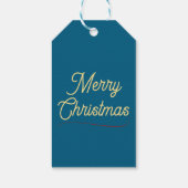 Merry Christmas Angel Sterren Blauw Gepersonalisee Cadeaulabel (Achterkant)