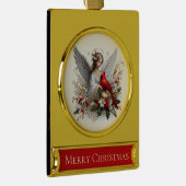 Merry Christmas – Angel with Cardinal Verguld Banner Ornament (Rechts)