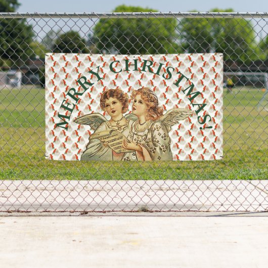 MERRY CHRISTMAS ANGELS Banner MET GROMMET (Insitu)