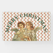 MERRY CHRISTMAS ANGELS Banner MET GROMMET (Horizontaal)