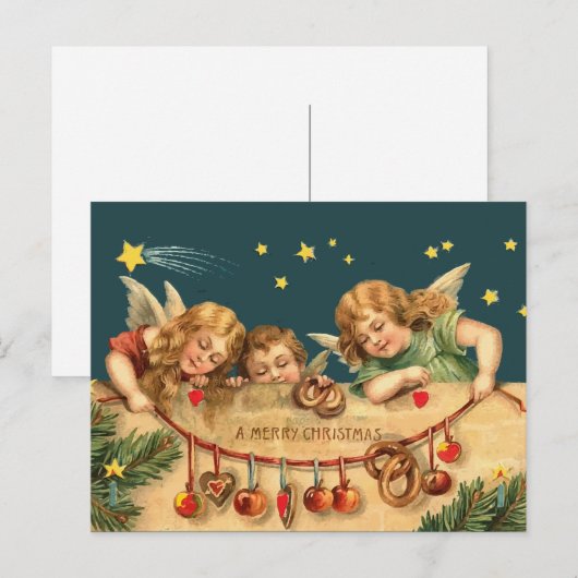  Merry Christmas Angels Briefkaart (Voorkant / Achterkant)