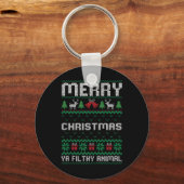 Merry Christmas Animal Filthy Ya Ugly Xmas Family Sleutelhanger (Voorkant)
