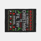 Merry Christmas Animal Filthy Ya Xmas Pajama Chris Fleece Deken (Voorkant (Horizontaal))