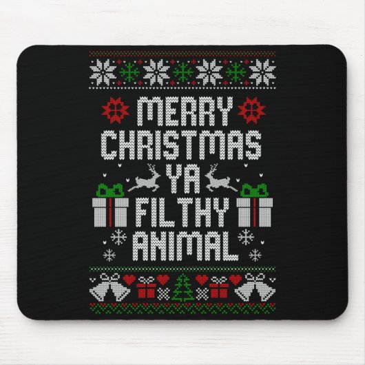 Merry Christmas Animal Filthy Ya Xmas Pajama Long  Muismat (Voorkant)