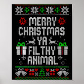 Merry Christmas Animal Filthy Ya Xmas Pajama  Poster (Voorkant)