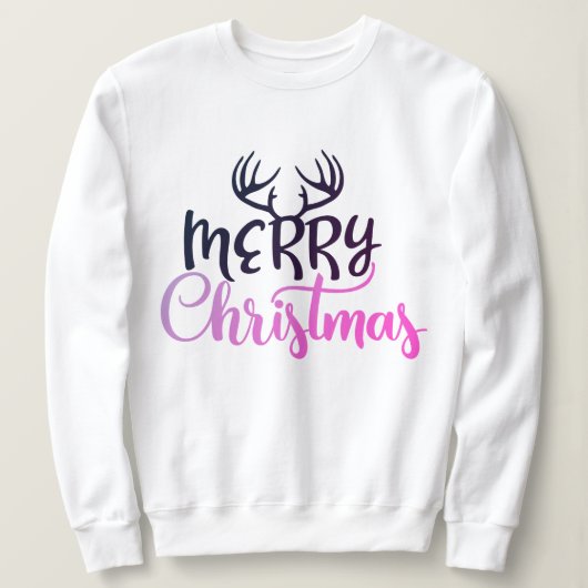 Merry Christmas Antler Sweatshirt for Women (Design voorkant)