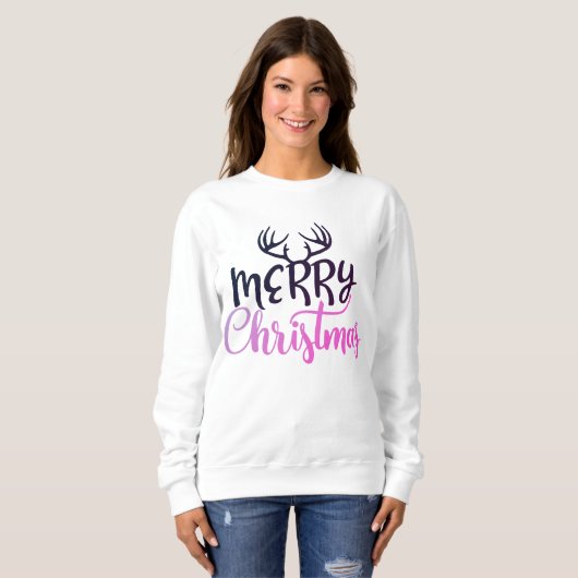 Merry Christmas Antler Sweatshirt for Women (Voorkant volledig)