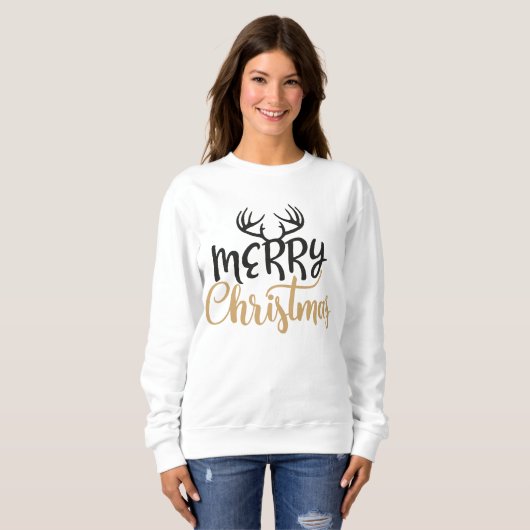 Merry Christmas Antler Sweatshirt for Women (Voorkant volledig)