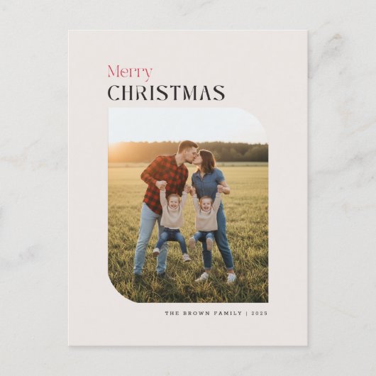 Merry Christmas Arch Family Photo Holiday Greeting Feestdagenkaart (Voorkant)