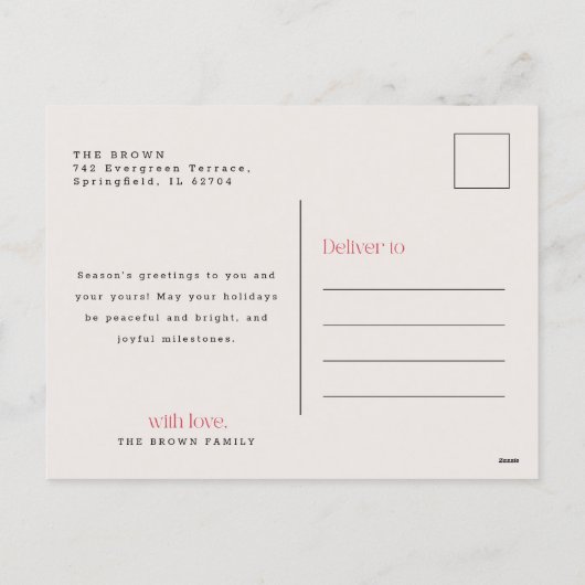 Merry Christmas Arch Family Photo Holiday Greeting Feestdagenkaart (Achterkant)