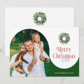 Merry Christmas Arch Fotobericht Groen Feestdagenkaart (Voorkant / Achterkant)