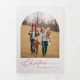 Merry Christmas Arch Multi Photo Gallery Family Drieluik Kaart