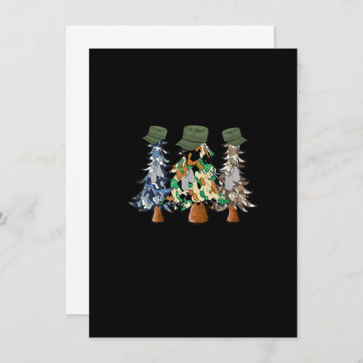 Merry Christmas Army Camouflage Xmas Trees Holiday Kaart (Voorkant / Achterkant)