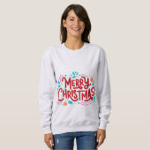 Merry Christmas Ash kleur Sweatshirt voor Vrouwen (Voorkant volledig)