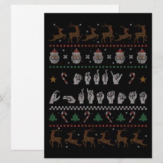 Merry Christmas - ASL Amerikaans Gebarentaal II Feestdagenkaart (Voorkant / Achterkant)