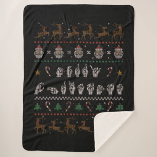 Merry Christmas - ASL Amerikaans Gebarentaal II Sherpa Deken