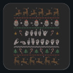 Merry Christmas - ASL Amerikaans Gebarentaal II Vierkante Sticker<br><div class="desc">Cool ontwerp, perfect voor elke leraar speciaal onderwijs, gebarentaalleraar, dove persoon, autistische persoon of ASL-student! 'Vrolijk kerstfeest' met een lelijke trui als inspiratiebron voor een dove, of ASL docent of ASL student om tijdens de feestdagen te draag. Ben je een trots SPED teamlid? Benadruk uw stijl met deze kunst met...</div>