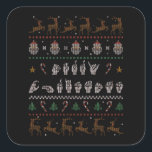 Merry Christmas - ASL Amerikaans Gebarentaal II Vierkante Sticker<br><div class="desc">Cool ontwerp, perfect voor elke leraar speciaal onderwijs, gebarentaalleraar, dove persoon, autistische persoon of ASL-student! 'Vrolijk kerstfeest' met een lelijke trui als inspiratiebron voor een dove, of ASL docent of ASL student om tijdens de feestdagen te draag. Ben je een trots SPED teamlid? Benadruk uw stijl met deze kunst met...</div>