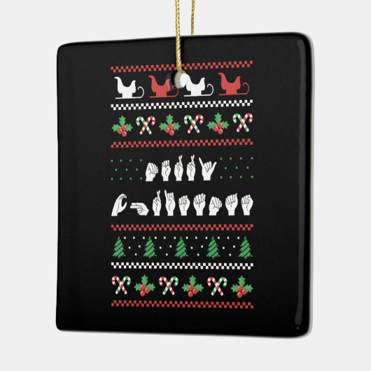 Merry Christmas - ASL Amerikaanse Gebarentaal I Keramisch Ornament (Links)