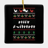 Merry Christmas - ASL Amerikaanse Gebarentaal I Keramisch Ornament (Voorkant)
