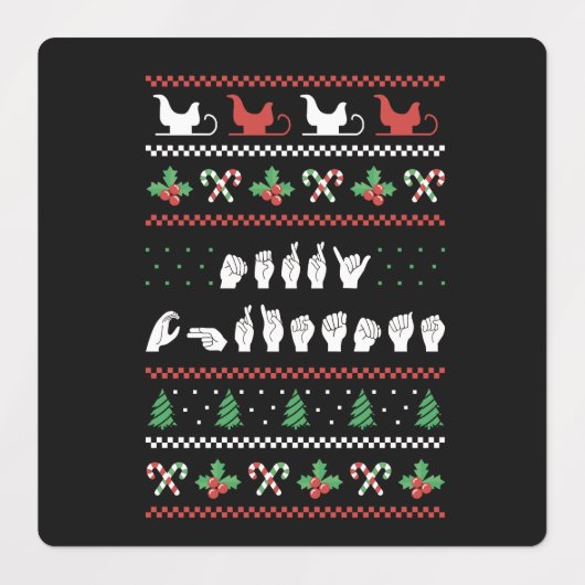 Merry Christmas - ASL Amerikaanse Gebarentaal I Labels (Design 1)