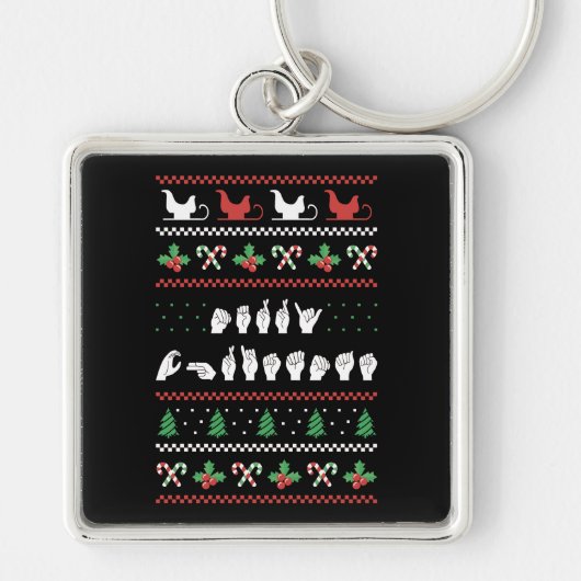 Merry Christmas - ASL Amerikaanse Gebarentaal I Sleutelhanger (Voorkant)