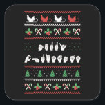 Merry Christmas - ASL Amerikaanse Gebarentaal I Vierkante Sticker<br><div class="desc">Cool ontwerp, perfect voor elke leraar speciaal onderwijs, gebarentaalleraar, dove persoon, autistische persoon of ASL-student! 'Vrolijk kerstfeest' met een lelijke trui als inspiratiebron voor een dove, of ASL docent of ASL student om tijdens de feestdagen te draag. Ben je een trots SPED teamlid? Benadruk uw stijl met deze kunst met...</div>