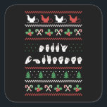 Merry Christmas - ASL Amerikaanse Gebarentaal I Vierkante Sticker<br><div class="desc">Cool ontwerp, perfect voor elke leraar speciaal onderwijs, gebarentaalleraar, dove persoon, autistische persoon of ASL-student! 'Vrolijk kerstfeest' met een lelijke trui als inspiratiebron voor een dove, of ASL docent of ASL student om tijdens de feestdagen te draag. Ben je een trots SPED teamlid? Benadruk uw stijl met deze kunst met...</div>