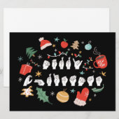 Merry Christmas - ASL Amerikaanse Gebarentaal III Feestdagenkaart (Voorkant / Achterkant)