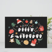 Merry Christmas - ASL Amerikaanse Gebarentaal III Feestdagenkaart (Staand voorkant)