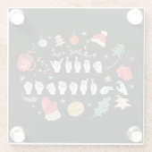 Merry Christmas - ASL Amerikaanse Gebarentaal III Glazen Onderzetter (Achterkant)