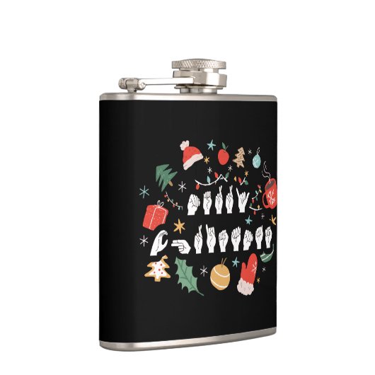 Merry Christmas - ASL Amerikaanse Gebarentaal III Heupfles (Rechts)