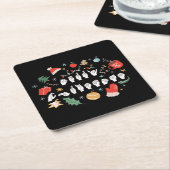 Merry Christmas - ASL Amerikaanse Gebarentaal III Kartonnen Onderzetters (Schuin)