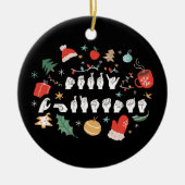Merry Christmas - ASL Amerikaanse Gebarentaal III Keramisch Ornament (Voorkant)
