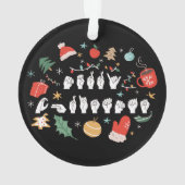 Merry Christmas - ASL Amerikaanse Gebarentaal III Ornament (achterkant)