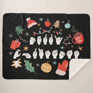 Merry Christmas - ASL Amerikaanse Gebarentaal III Sherpa Deken