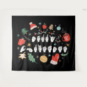 Merry Christmas - ASL Amerikaanse Gebarentaal III Wandkleed (Voorkant (horizontaal))