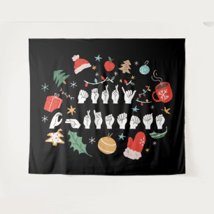 Merry Christmas - ASL Amerikaanse Gebarentaal III Wandkleed