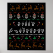 Merry Christmas Asl Sign Language Deaf Pride Sped  Poster (Voorkant)