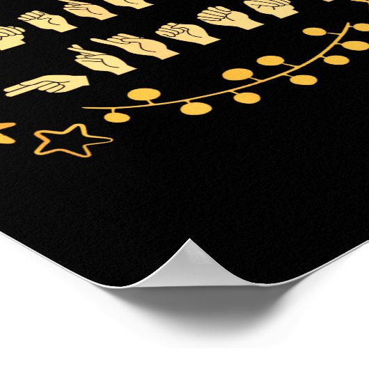 Merry Christmas Asl Sign Language Deaf Sped Women  Poster (Hoek)