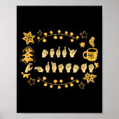 Merry Christmas Asl Sign Language Deaf Sped Women  Poster (Voorkant)