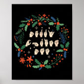 Merry Christmas Asl Sign Language Deaf Sped Women  Poster (Voorkant)