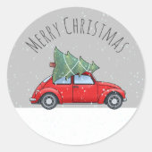 Merry Christmas Aufkleber Ronde Sticker (Voorkant)
