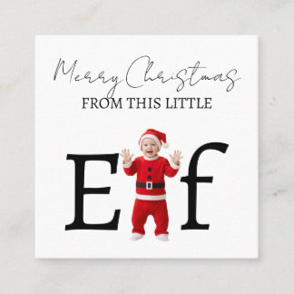 Merry Christmas Baby Elf Holiday Greeting Card Vierkante Visitekaartje