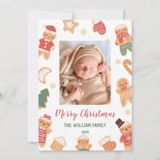 Merry Christmas Baby Foto Kerstkaart Kaart (Voorkant)